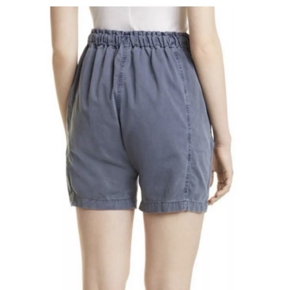 NWT Xirena Wyatt Shorts Sz M High Rise Elastic Waist Drawstring Washed Blue $209 - Picture 2 of 11